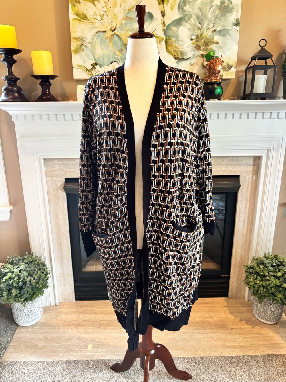 *NEW* CHICO’s Cardigan Geometric Jacquard Sweater - Size 4 (US XXL)